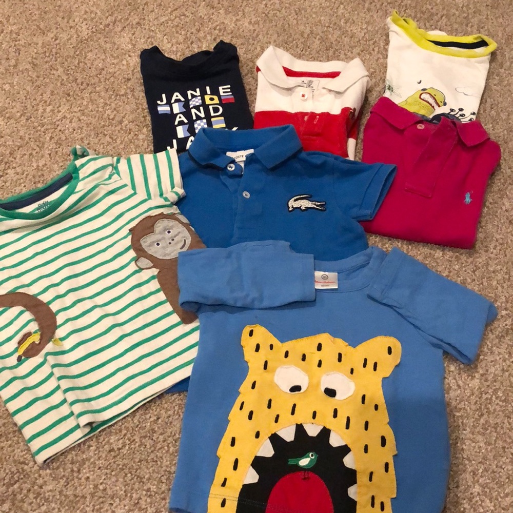Set of 7 daycare or everyday toddler boy shirts